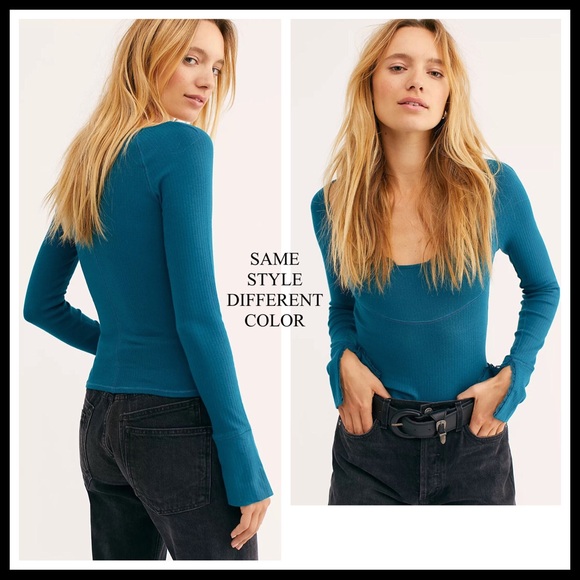 FREE PEOPLE BOHO TOP LACE TRIM PULLOVER TEE A3C - Picture 4 of 10